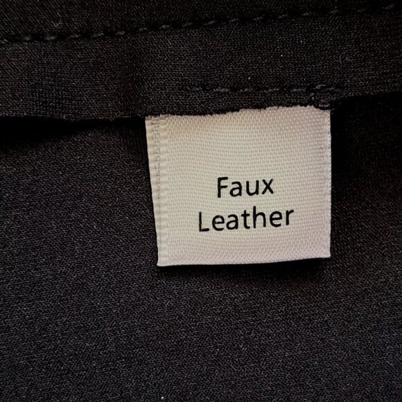 JOAN VASS Black duster VEST CARDIGAN Sz MEDIUM OVERCOAT Faux suede STUNNING - Picture 7 of 7